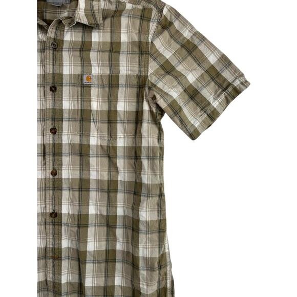 Carhartt Plaid Short Sleeve Shirt Medium Button-Up Outdoor Workwear - Picture 7 of 7